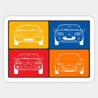 4 Generations of Miata Sticker